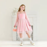 3-10T Kid Girl Long Sleeve Mesh Princess Christmas Dresses