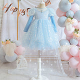Kid Girl Mesh Princess Autumn Elsa Pompous  Frozen Dresses