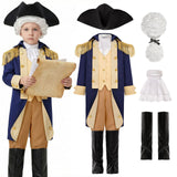 5-14Y Kid Boy American Washington Presidential Colonial Costume 5 Pcs Set