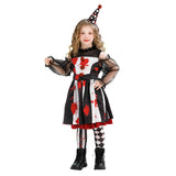 4-12T Kid Girl Halloween Clown Circus Party Funny Dress Up Costume