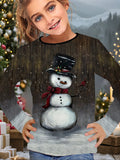 2-12T Kid Girl Cute Casual Fashion Christmas Print Long Sleeve T-shirt