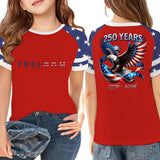 Kid Girl USA Independence Day 250th Anniversary Summer T-Shirt Tops