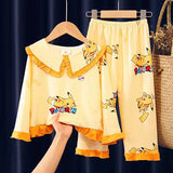 Kid Baby Girl Boy Long Sleeve Doll Cartoon Suit Pajamas