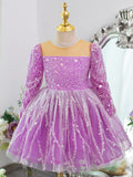 Kid Baby Girl Princess Sequins First Birthday Fluffy Gauze Dresses