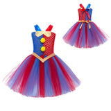 Kids Girl Magic Number Circus Princess  Halloween Anime Clown Play Dresses