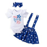 Baby Girl Independence Day Short Sleeve Star Skirt Sets