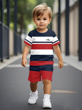 2026 New Sports Style Round Neck Short-sleeved Shorts Set Is Loose and Comfortable