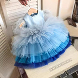 6M-12T Kid Baby Girl Evening Flower Wedding Tutu Princess Dresses