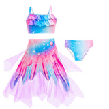 2-10T Kid Girl Mermaid Swimsuit Princess Beach Bikini 3 Pcs/set