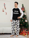 Family Matching Christmas Bear Letters Parent-child Pajamas