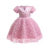 Kid Baby Girl Evening Light Luxury Niche Pink Host Performance Dress