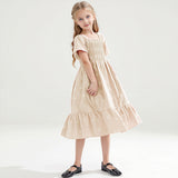 Kid Baby Girls Popular Sleeveless Square Neck Pleated Backless Dresses