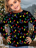 2-12T Kid Girl Cute Casual Fashion Christmas Print Long Sleeve T-shirt