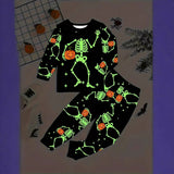 Flame Retardant and Fireproof Fabric Children's Long-sleeved Pajamas Set Loungewear