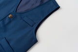 18M-6Y Kid Baby Boy Navy Blue Gentleman Suit 4 Pcs Set