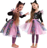 2-10T Kid Girl Witch Cute Pussy Halloween Dresses