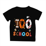 Kid Girl Boy 100 Days of School Print Round Neck Short Sleeve T-shirt Tops
