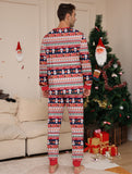 Family Matching Snowman Deer Printed Flower Loungewear Pajamas Set