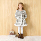 Plaid Wool Coat, New Winter Children's Warm Little Xiang Plush Coat