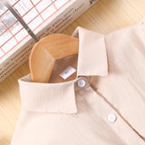 New Girls' Long-sleeved Lapel Waist Seal Mesh Splicing Dress