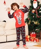 Family Matching Alphabet Snowflake Deer,Christmas Parent-child Loungewear Pajamas