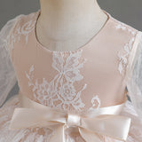 Toddler Baby Girl White Dress 1st Birthday Christening Clothing Elegant Princess Formal Gala Costume