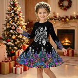 3-12Y Kid Girls Autumn Winter Christmas Long Sleeve 3D Dresses