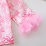 1-8T Kid Baby Girl Bow Sweet Casual Long Sleeve Christmas Pajamas