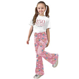 American Independence Day Kid Girl Flared Short Sleeve 2 Pcs Set