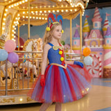 Kids Girl Magic Number Circus Princess  Halloween Anime Clown Play Dresses