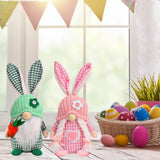 Easter Faceless Dolls Checkered Rabbit Desktop Ornaments Decorations