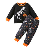 1-6Y Kid Baby Boy Girl Halloween Full Print Loungewear Pajamas Suits 2 Pcs Set