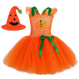 2-8Y Halloween Kid Girls Tutu Carnival Candy Suits 4 Pcs Set