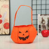 Embroidered Halloween Portable 3D Candy Pumpkin Lantern Bag Basket