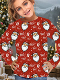 2-12T Kid Girl Cute Casual Fashion Christmas Print Long Sleeve T-shirt