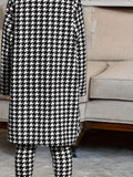 INS Jacket & Black Short Suspenders & Nine-point Pants Girls Three-piece Set