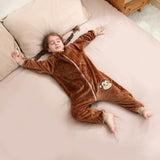 6M-6T Kid Baby Girl Flannel Sleeping Bag Cartoon Kick-proof One-piece Pajamas