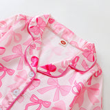 1-8T Kid Baby Girl Bow Sweet Casual Long Sleeve Christmas Pajamas