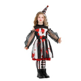 4-12T Kid Girl Halloween Clown Circus Party Funny Dress Up Costume