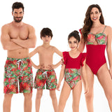 Family Matching Swimsuit Mother Daughter Father Son Beach Parent-child Swimwear