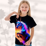 Printed Girls Short Sleeves Comfortable Cartoon T-shirt New Summer Fashion Cute Daily Sweet