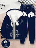 Children's 3D Digital Printing Children's Zipper Hooded Sweater Set