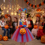 Kids Girl Magic Number Circus Princess  Halloween Anime Clown Play Dresses
