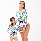 Swimsuit Women's Long-sleeved One-piece To Cover The Belly and Look Thin. Parent-child Ratio Swimsuit