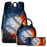 Kid School Season Basketball Cartoon Large Capacity Backpack 3 pcs/set