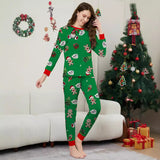 Family Matching Green Christmas Parent-child Christmas Crutches Pajamas