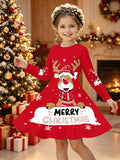 3-12Y Kid Girl Christmas 2026 Autumn Winter Long-sleeved Dresses