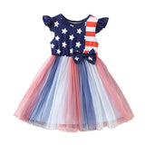 Kid Baby Girl Summer Independence Day Mesh Dress
