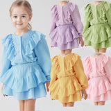 Kid Baby Russian Girls Cotton Flying Sleeve 2 Pcs Set
