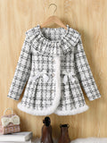 Plaid Wool Coat, New Winter Children's Warm Little Xiang Plush Coat